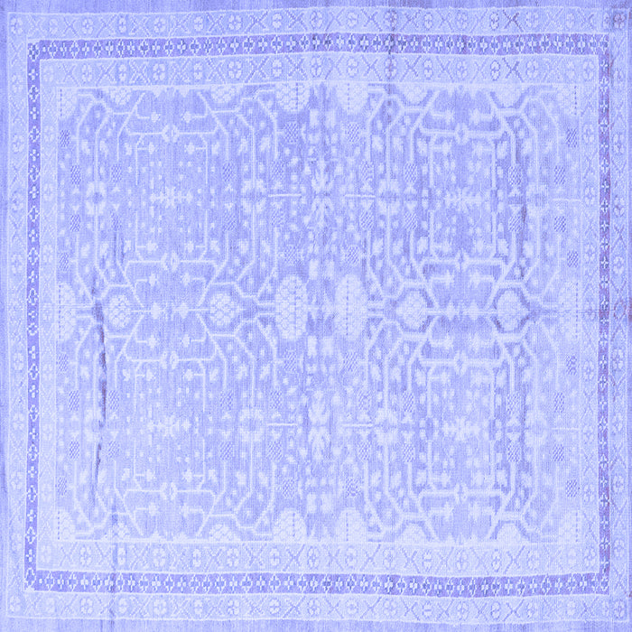 Square Machine Washable Persian Blue Traditional Rug, wshtr1182blu
