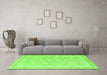 Machine Washable Persian Green Traditional Area Rugs in a Living Room,, wshtr1182grn