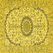 Square Medallion Yellow Traditional Rug, tr1183yw