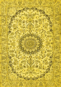 Medallion Yellow Traditional Rug, tr1183yw