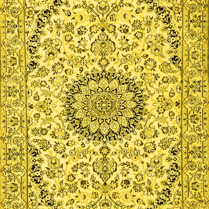 Medallion Yellow Traditional Rug, tr1183yw