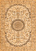 Serging Thickness of Machine Washable Medallion Orange Traditional Area Rugs, wshtr1183org