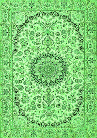 Medallion Green Traditional Rug, tr1183grn