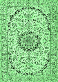 Medallion Emerald Green Traditional Rug, tr1183emgrn