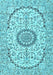 Medallion Light Blue Traditional Rug, tr1183lblu