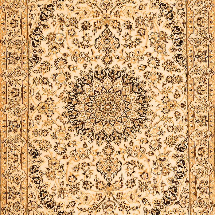 Medallion Orange Traditional Rug, tr1183org