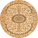 Machine Washable Medallion Orange Traditional Area Rugs, wshtr1183org