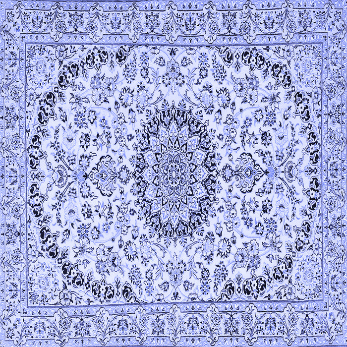 Square Medallion Blue Traditional Rug, tr1183blu