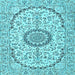 Square Medallion Light Blue Traditional Rug, tr1183lblu