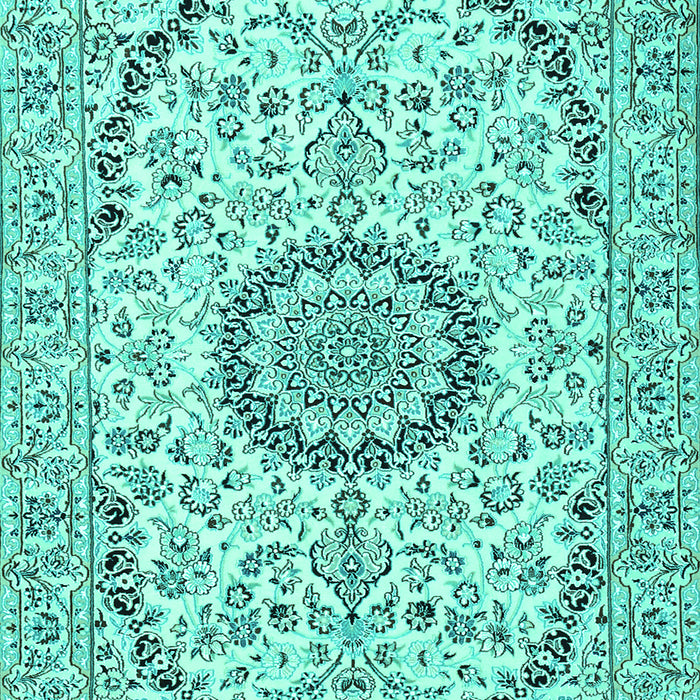 Medallion Turquoise Traditional Rug, tr1183turq