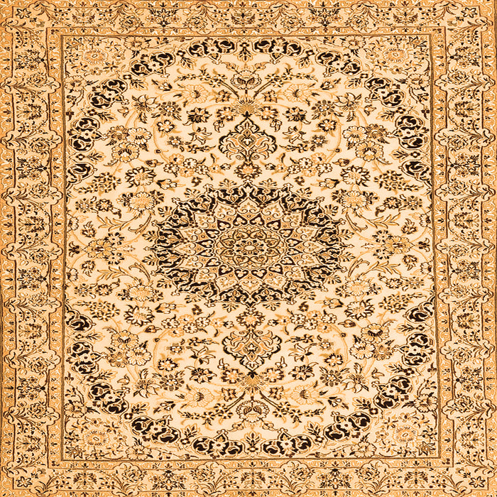 Serging Thickness of Medallion Orange Traditional Rug, tr1183org