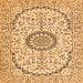 Serging Thickness of Medallion Orange Traditional Rug, tr1183org