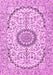 Machine Washable Medallion Pink Traditional Rug, wshtr1183pnk
