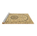 Sideview of Machine Washable Medallion Brown Traditional Rug, wshtr1183brn