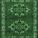 Square Machine Washable Persian Emerald Green Traditional Area Rugs, wshtr1184emgrn