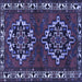 Square Persian Blue Traditional Rug, tr1184blu