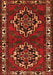 Serging Thickness of Machine Washable Persian Orange Traditional Area Rugs, wshtr1184org