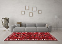 Machine Washable Persian Red Traditional Rug, wshtr1184red