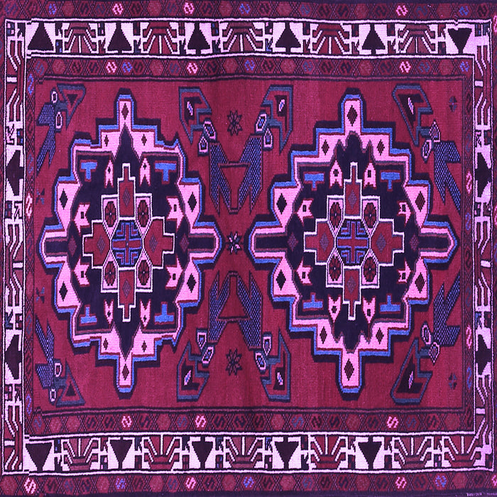 Square Machine Washable Persian Purple Traditional Area Rugs, wshtr1184pur