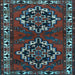 Square Persian Light Blue Traditional Rug, tr1184lblu