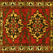 Square Machine Washable Persian Yellow Traditional Rug, wshtr1184yw