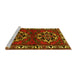 Sideview of Machine Washable Persian Yellow Traditional Rug, wshtr1184yw