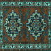 Square Persian Turquoise Traditional Rug, tr1184turq