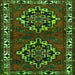 Round Machine Washable Persian Green Traditional Area Rugs, wshtr1184grn