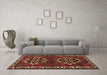 Machine Washable Persian Brown Traditional Rug in a Living Room,, wshtr1184brn