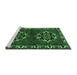 Sideview of Machine Washable Persian Emerald Green Traditional Area Rugs, wshtr1184emgrn