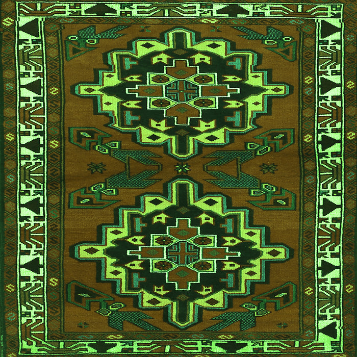 Serging Thickness of Persian Green Traditional Rug, tr1184grn