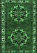 Machine Washable Persian Emerald Green Traditional Area Rugs, wshtr1184emgrn