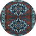 Round Persian Light Blue Traditional Rug, tr1184lblu