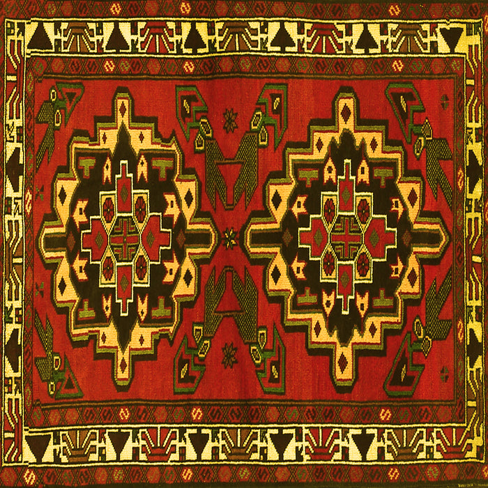 Square Persian Yellow Traditional Rug, tr1184yw