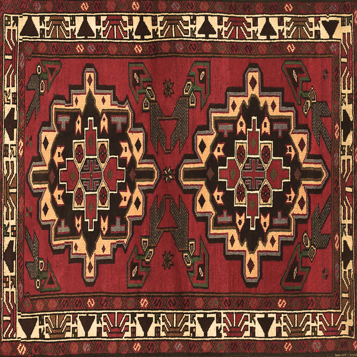 Square Persian Brown Traditional Rug, tr1184brn