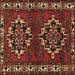 Square Persian Brown Traditional Rug, tr1184brn