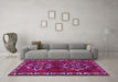 Machine Washable Persian Pink Traditional Rug in a Living Room, wshtr1184pnk