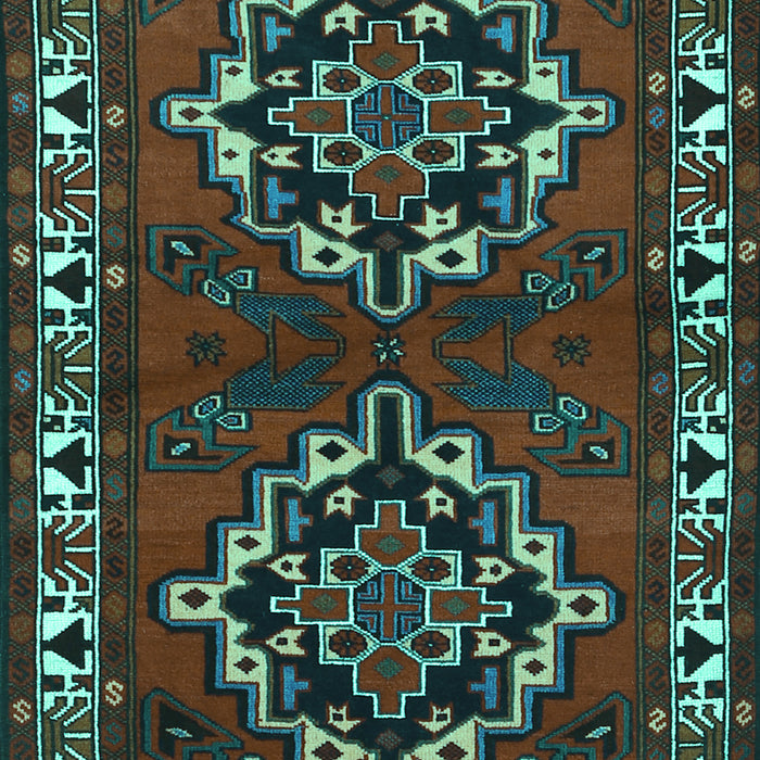 Machine Washable Persian Turquoise Traditional Area Rugs, wshtr1184turq