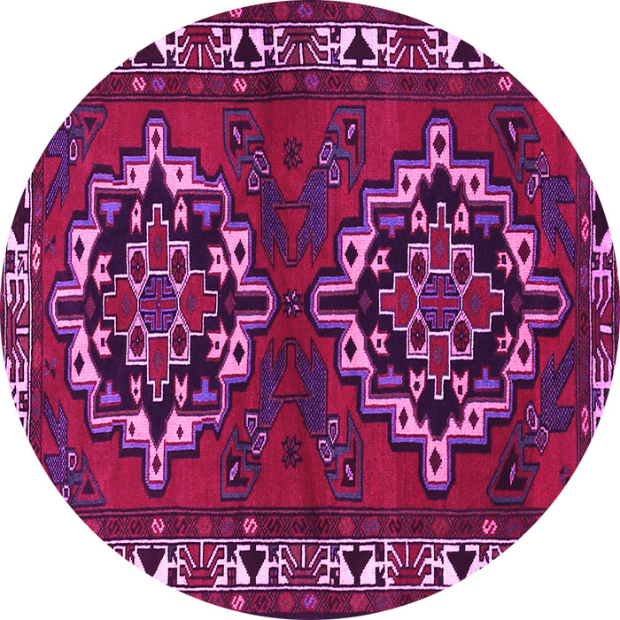 Round Persian Pink Traditional Rug, tr1184pnk