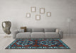 Machine Washable Persian Light Blue Traditional Rug in a Living Room, wshtr1184lblu