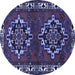 Round Persian Blue Traditional Rug, tr1184blu