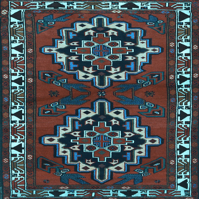 Square Machine Washable Persian Light Blue Traditional Rug, wshtr1184lblu