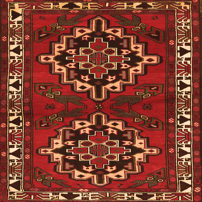 Round Machine Washable Persian Orange Traditional Area Rugs, wshtr1184org