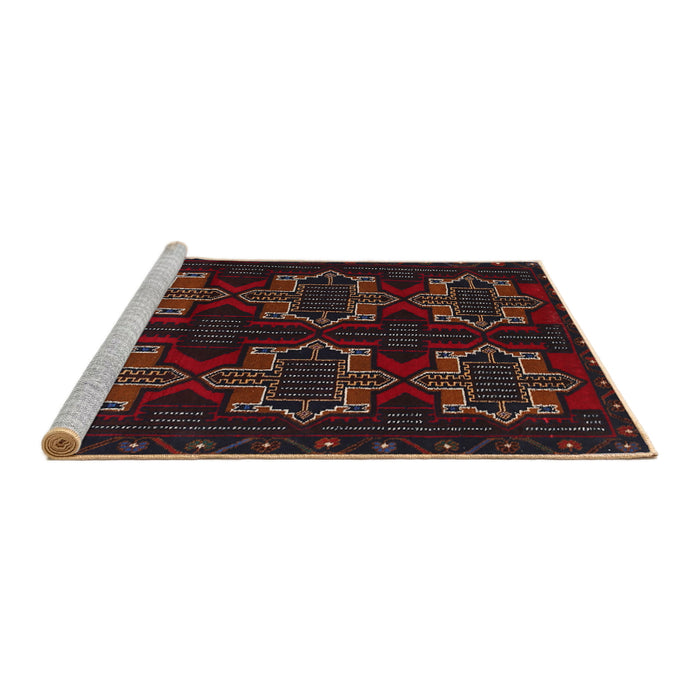 Sideview of Machine Washable Traditional Dark Brown Rug, wshtr1185