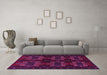 Machine Washable Persian Pink Traditional Rug in a Living Room, wshtr1185pnk