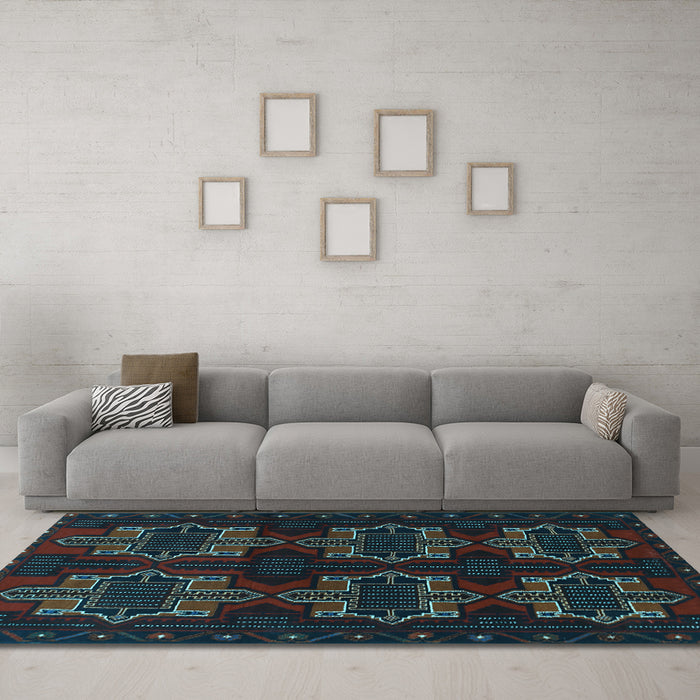 Machine Washable Persian Light Blue Traditional Rug in a Living Room, wshtr1185lblu