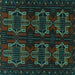 Square Persian Turquoise Traditional Rug, tr1185turq