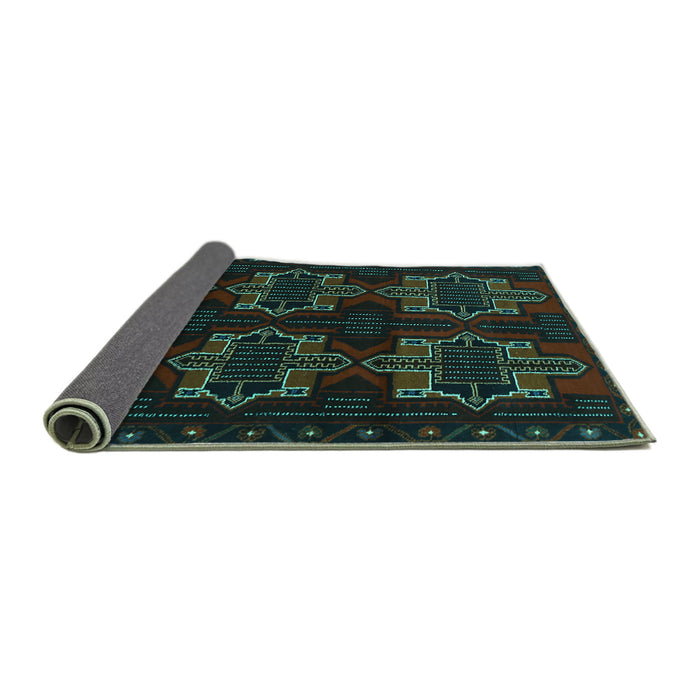 Sideview of Persian Turquoise Traditional Rug, tr1185turq