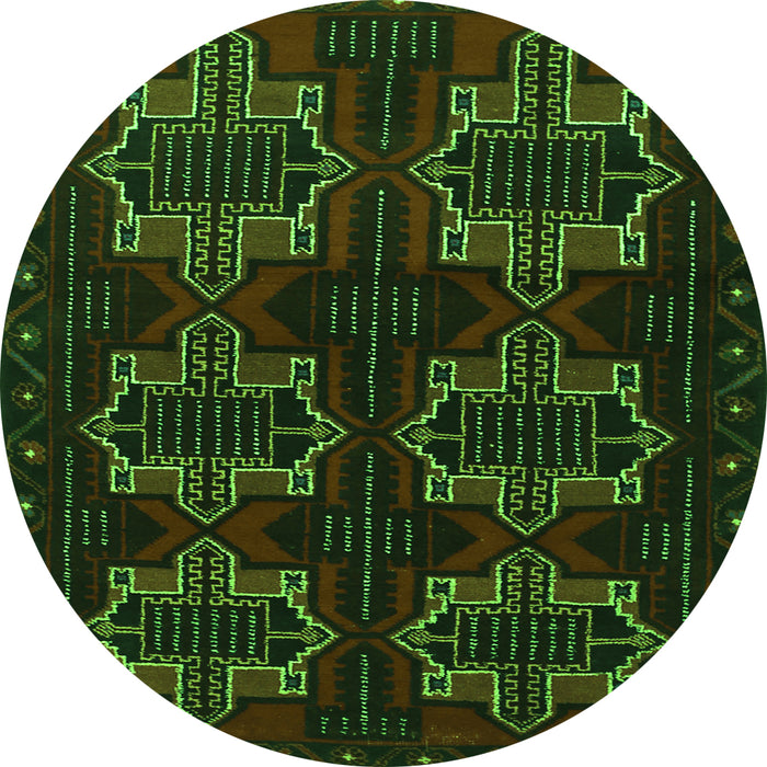 Square Persian Green Traditional Rug, tr1185grn