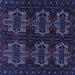 Square Machine Washable Persian Blue Traditional Rug, wshtr1185blu